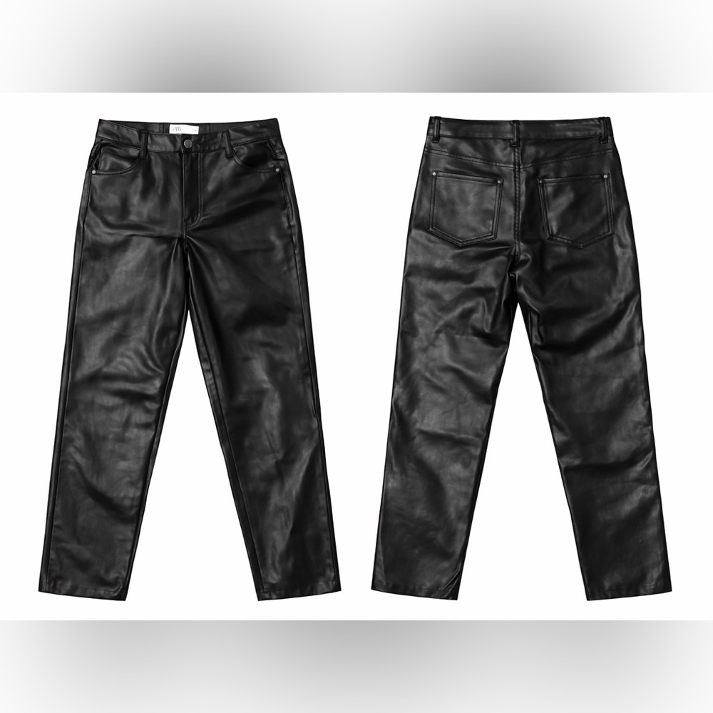 Black Faux Leather Pants